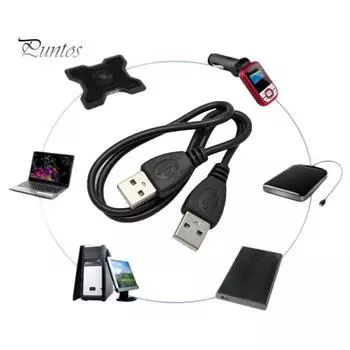 Черный USB 2.0 между мужчинами и удлинителем, кабель-адаптер, кабель для передачи данных, длина 0,5 м