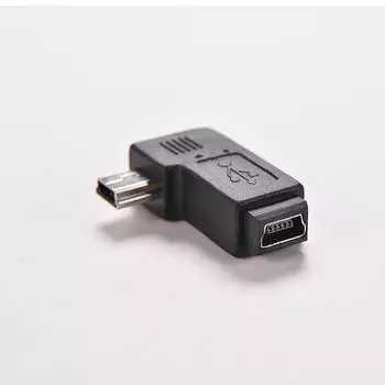 Черный USB 2.0 Mini 5-контактный штекер-мама прямоугольный разъем адаптера 90 градусов TEHCO