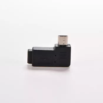 Черный USB 2.0 Mini 5 Pin Male To Female Прямоугольный 90-градусный адаптер-разъем