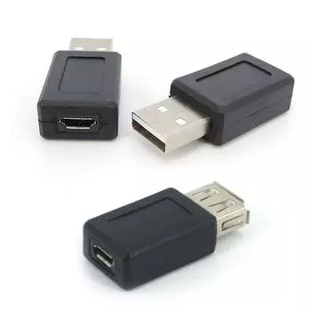 Черный USB 2.0 тип A папа-мама на Micro USB B мама адаптер-конвертер вилка-коннектор Micro USB USB M to Micro F