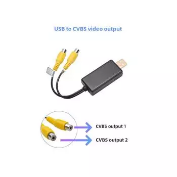 Черный USB-CVBS видео конвертер кабель для автомобильного Android заднего подголовника дисплея чёрный