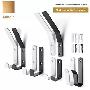 «Черный вешалка для одежды, настенный кронштейн из железа, фурнитура для межкомнатной двери»