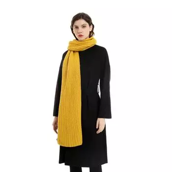 Черный вязаный шарф для мужчин и женщин зимой. Корейская версия Ins. Теплый осенний и зимний шарф для японских студентов. жёлтый