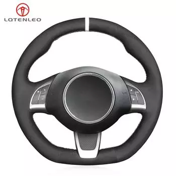 Черный замшевый противоскользящий чехол на руль автомобиля для Abarth 500 500C 595 595C Fiat 500 500C GQ/S/S Linea 2009-2016 белый