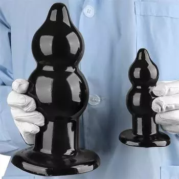 Черный заостренный гигантский пенис 8,6 см анальная пробка для фистинга принадлежности супер большой и толстый расслабить анус S