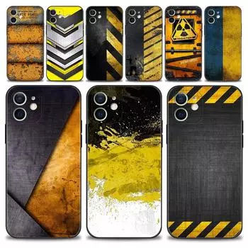 Черный, желтый модный чехол для телефона для Iphone 14 13 12 11 Pro Max Mini Xs Max Xr X 7 8 Plus 6s, мягкий силиконовый чехол Fundas For iPhone 12Pro Max