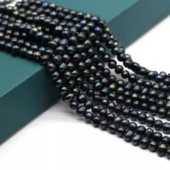 Черный жемчуг 7-8 мм 8-9 мм круглые бусины для изготовления ювелирных изделий своими руками ожерелье браслет серьги аксессуар 7-8mm чёрный