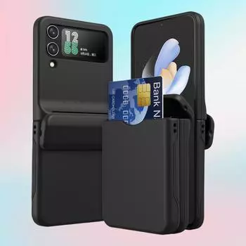 Черный жесткий чехол для Samsung Galaxy Z Flip 6 5 4 Samsung Galaxy Z Flip 6, аксессуары, роскошный компактный гладкий складной чехол for Galaxy Z Flip 5 чёрный