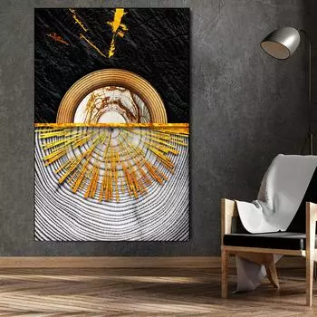 Черный Золотой Абстрактная Креативная Печать Плакатов На Холсте Современный Дизайн Настенное Искусство Роскошная Деревянная Текстура Картина Для Гостиной Домашний Декор 21x30cm No Framed