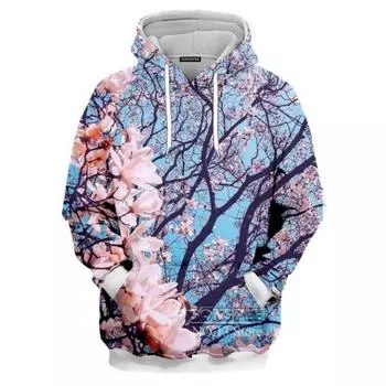 Cherry Blossom Pink 3D Print Мужская женская толстовка с капюшоном Куртка Пуловер Топы S
