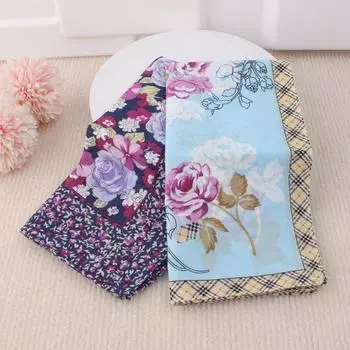 Cherry Blossom Women s Cotton Thin Japanese-Style Handkerchief Rose two -43cm