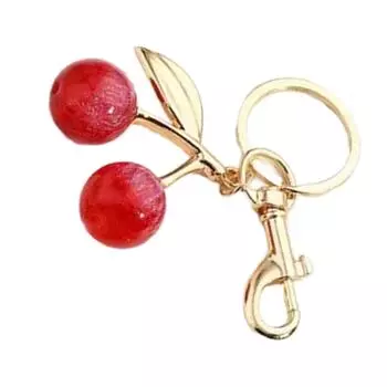 Cherry Hanging Charm Key Ornament Bag Pendant Sparkling Key Jewelry Alloy Resin Texture for Friend and Fashion Lover вино красного