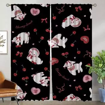 Cherry Lamb Modern Living Room Curtains for Camera Partition Blackout Curtain Halloween Decoration Shades Tulle for Bedroom Home W50xH70cmx2pcs-CL