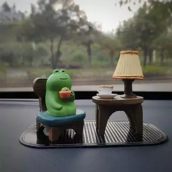 Cherry Ray Afternoon Tea Frog Office Vehicle Accessory Figure [1093], лягушка-одиночка, 1 шт., корейский автомобиль