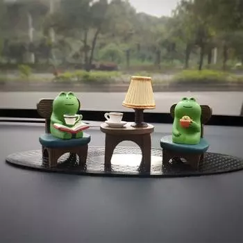 Cherry Ray Afternoon Tea Frog Office Vehicle Accessory Figure [1093], пара лягушек, 1 шт., корейский автомобильный аксессуар