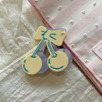 Cherry-Shaped Hairpin, New Sweet and Girly Design, Duckbill Clip, Cherry-Sided Bangs Clip, Hairpin, Hair Accessory
