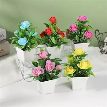 Cherry Snowball Simulated Plant Potted Creative Grass Ball Mini Tree Home Decorative Flower Christmas Home Decoration жёлтый