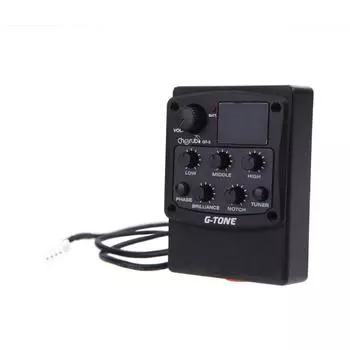 Cherub G-Tone 3-полосный эквалайзер, предусилитель для акустической гитары, пьезоэлектрический звукосниматель, ЖК-тюнер