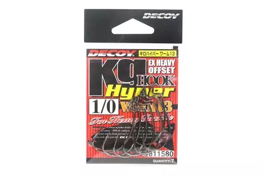 Червь-приманка 13 кг Hyper Extra Heavy Duty Offset Червячные крючки Размер 1/0 (1580)