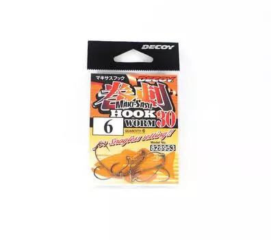 Червь-приманка 30 Червячные крючки Makisasu Размер 6 (8953)