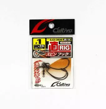 Червячный крючок Owner JR-14 Jika Rig Spin, размер 1 (6890)