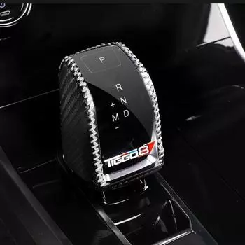Chery Tiggo 8 Pro Кожаные чехлы для переключения передач Защитная ручка рычага переключения передач Защита автозапчастей Автомобильный стойло Противоскользящий чехол чёрный