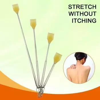 Чесалка для спины, регулируемая, телескопическая, на четыре четверти, эргономичная, с длинной ручкой, для массажа спины, нержавеющая сталь