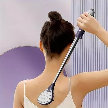 Чесалка для спины Телескопическая Чесалка для спины Массажер-скребок Выдвижная Телескопическая Массажная Расслабляющая Спина фиолетовый