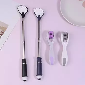 Чесалка для спины Телескопическая Чесалка для спины Массажер для чесания спины Набор Скребок Выдвижной Телескопический Массаж для снятия зуда Расслабление чёрный