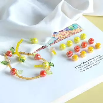 Чешские ретро лимонные тыквенные плоские стеклянные бусины для самостоятельного изготовления украшений 1 piece тыква