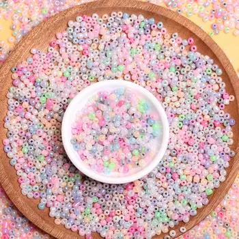 Чешское стекло, 450 г/пакет, аксессуары для рукоделия, ручная работа, около 4800 шт., конфеты кремового цвета, бусины «сделай сам», ожерелье, изготовление ювелирных изделий из бисера с круглым отверстием