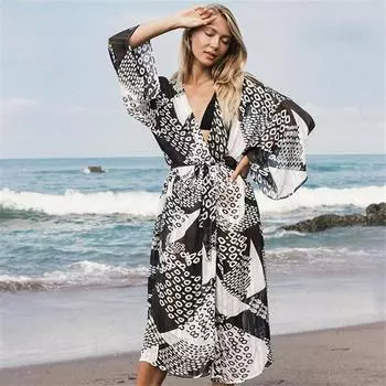 Чешское вышивка, накидки, сексуальное летнее пляжное платье, пляжная туника, женский купальник, бикини