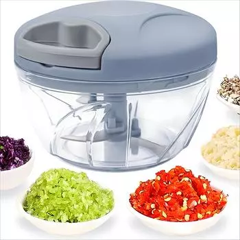 Чесночная давилка, прочная, прочная, ручная измельчитель для измельченного мяса, фруктов, овощей, имбиря, свежего чили, кухонные аксессуары синий