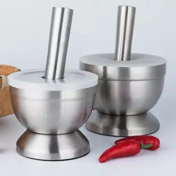 Чесночная ступка из нержавеющей стали 304, банка для измельчения, приспособление для измельчения лекарств, бытовая мини-миска, чаша для измельчения перца