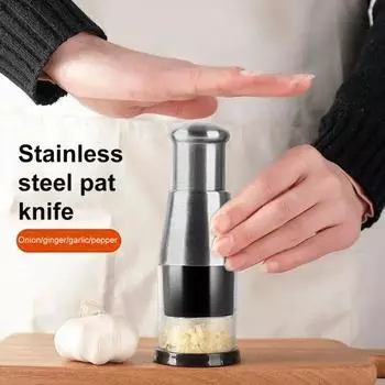 Чеснокодавка из нержавеющей стали, ручная чесночная дробилка, измельчитель, мясорубка, эффективная лукорезка для орехов, картофеля, помидоров, экономящая время кухонная утварь серебряный