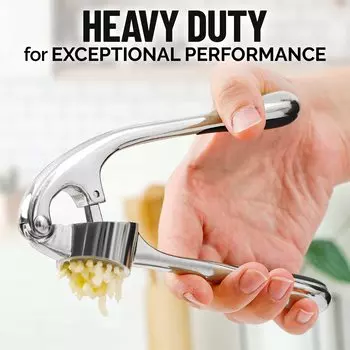 Чеснокодавка Rocker из цинкового сплава - профессиональная чесночница премиум-класса, измельчитель, пресс, легко моется, можно мыть в посудомоечной машине серебряный