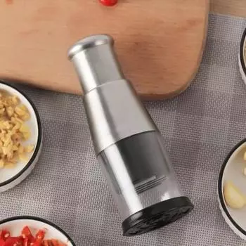 Чеснокодавка Yousheng из нержавеющей стали, ручная измельчитель чеснока, измельчитель, эффективная лукорезка для орехов, картофеля, помидоров, экономящая время кухонная утварь серебряный