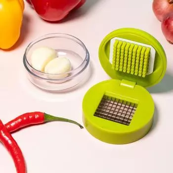 Чеснокодавка Yousheng из нержавеющей стали, ручная мясорубка, терка, компактный измельчитель чеснока, кухонный гаджет для домашнего ресторана зелёный