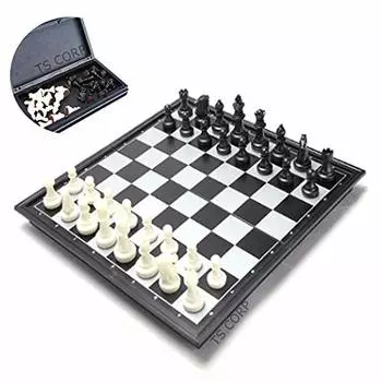 Chess Magnet Chess Board Folding Chess Set with Japanese Instruction Manual [TS.CORP] (Gold & Silver) (White & Black)
