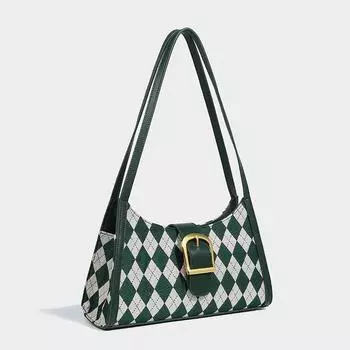 Chessboard underarm bag 2024 new bag women s fashion versatile retro niche commuting trendy rhombus pattern shoulder bag