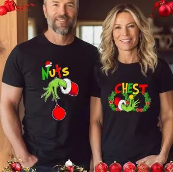 Chest And Nuts Couples Christmas Shirt Christmas Shirt for couple Holiday Matching Tee Chestnuts Christmas T-Shirt S