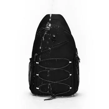 Сумка на грудь мужская сумка через плечо сумка через плечо с затягивающимся шнуром водонепроницаемая простая мужская сумка для пожилых людей Sense чёрный