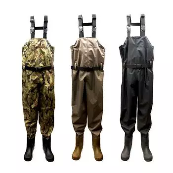 Chest High Wader Wader Radial Sole Wading Salt Compatible Salt Water Compatible Nylon Type Farm Work Cleaning (FKS) (3L (27cm), Black) чёрный