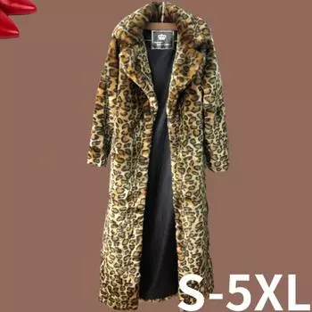 CHEST Женские леопардовые пальто из искусственного меха Зимняя теплая толстая куртка с капюшоном с длинным рукавом на молнии Свободная куртка на молнии с длинным рукавом Свободная куртка высокого качества S