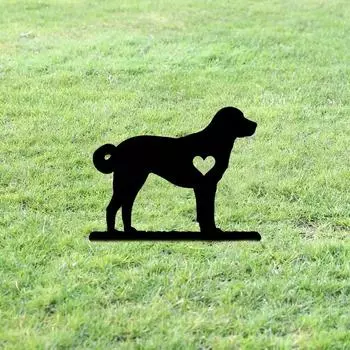 Честный собачий садовый колышек, железный силуэт, металлический двор, знак, креативный двор, украшение для сада на открытом воздухе светло-серый