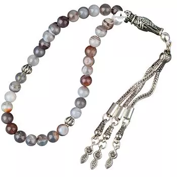 Четки из натурального камня Ботсвана Агат 33 штуки – 6 мм