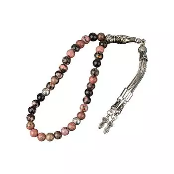 Четки из натурального камня Родонит 33 штуки – 6 мм