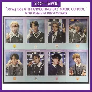 ЧЕТВЕРТАЯ ФАНВСТРЕЧА Stray Kids SKZ MAGIC SCHOOL КАФЕ Polaroid ФОТОКАРТОЧКА SET(8ea)
