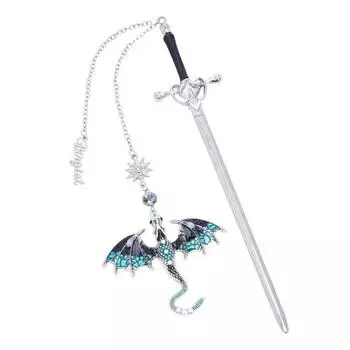 Четвертое крыло Закладка-дракон Фэнтези Дракон Разделитель страниц Крутая металлическая закладка Подарок для чтения для мужчин женщин Книжный червь D