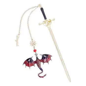 Четвертое крыло Закладка-дракон Фэнтези Дракон Разделитель страниц Крутая металлическая закладка Подарок для чтения для мужчин женщин Книжный червь C